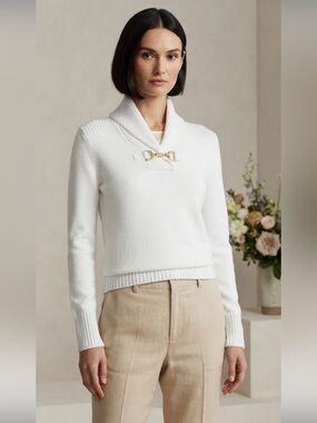 Ralph Lauren Chaps white pullover sweater